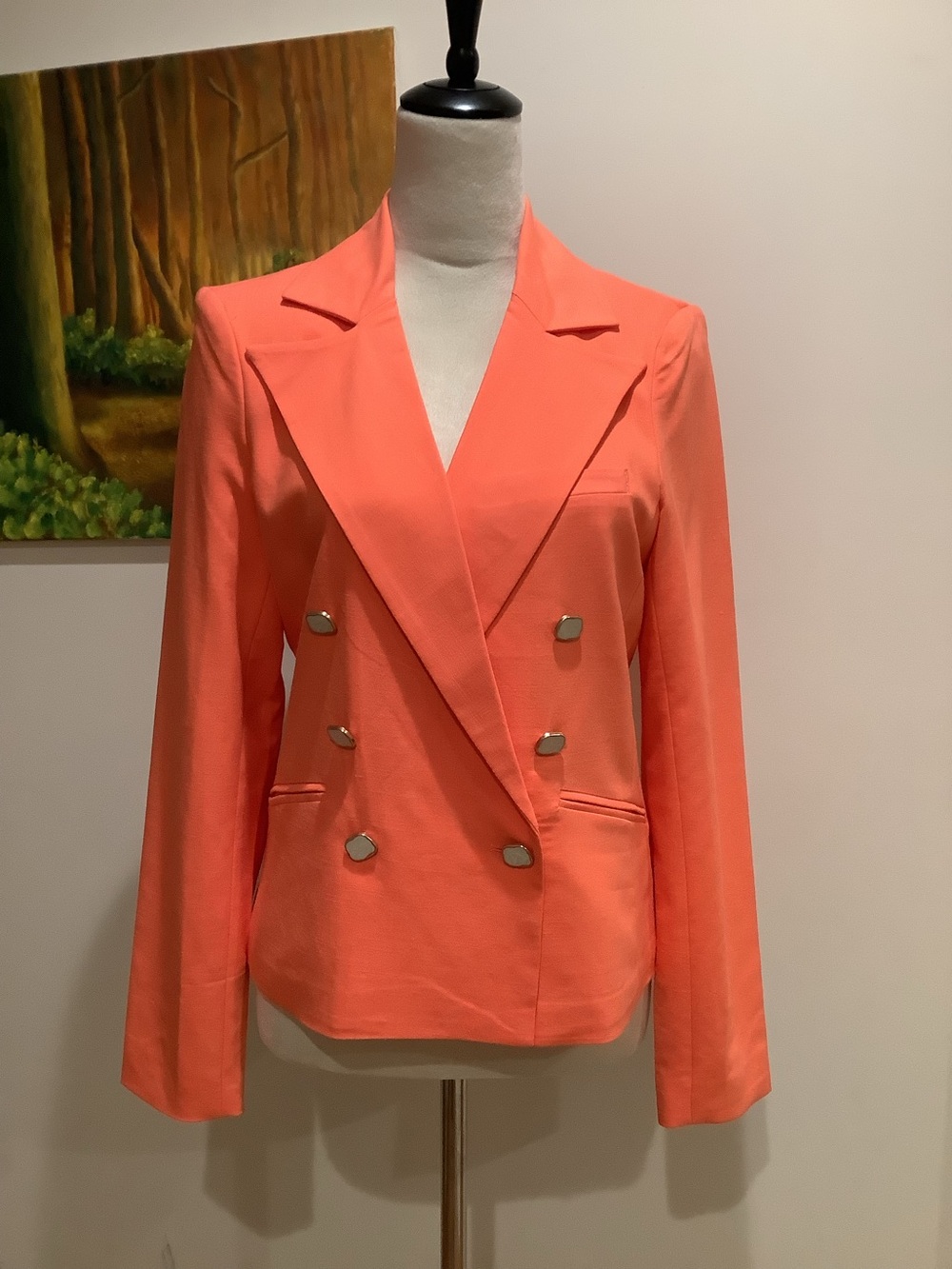 House of Harlow 1960 Coral Double-Breasted Blazer Size S